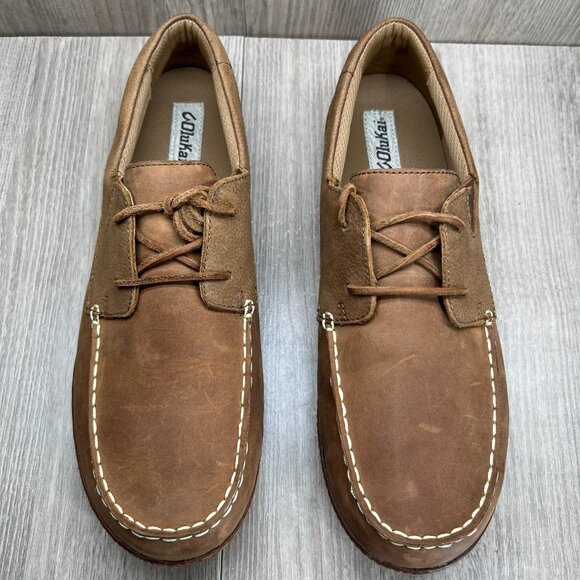 OluKai Mano Loafer Men 12 Slip On Flat Boat Shoe Casual Leather Brown 10249-3433 - Picture 4 of 12